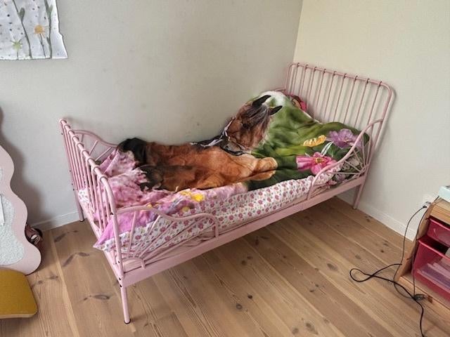 IKEA Minnen meegroeibed roze roos, Kinderen en Baby's, Ophalen, Gebruikt, 70 tot 85 cm, 140 tot 160 cm