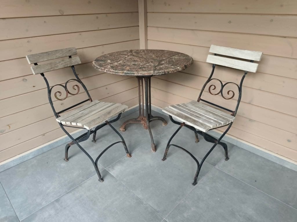 bistroset tafel met stoeltjes als decoratie, Ophalen, Gebruikt