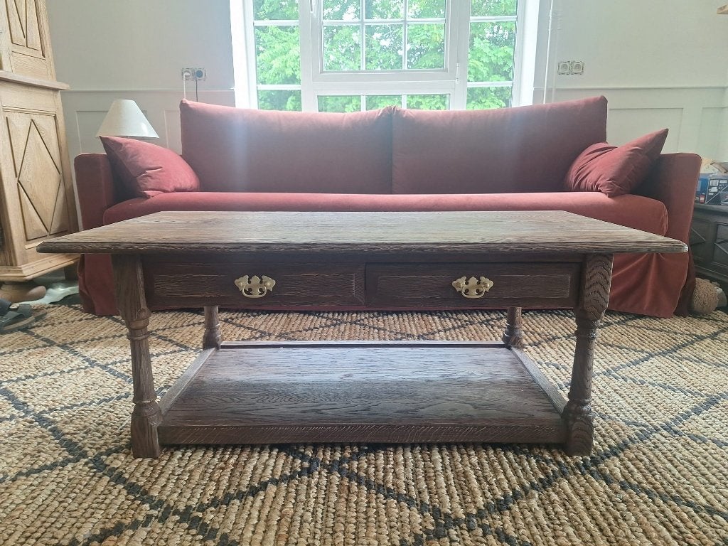 Massieve eikenhouten tafel, Maison & Meubles, Antiek, 100 à 150 cm, Enlèvement, 50 à 100 cm