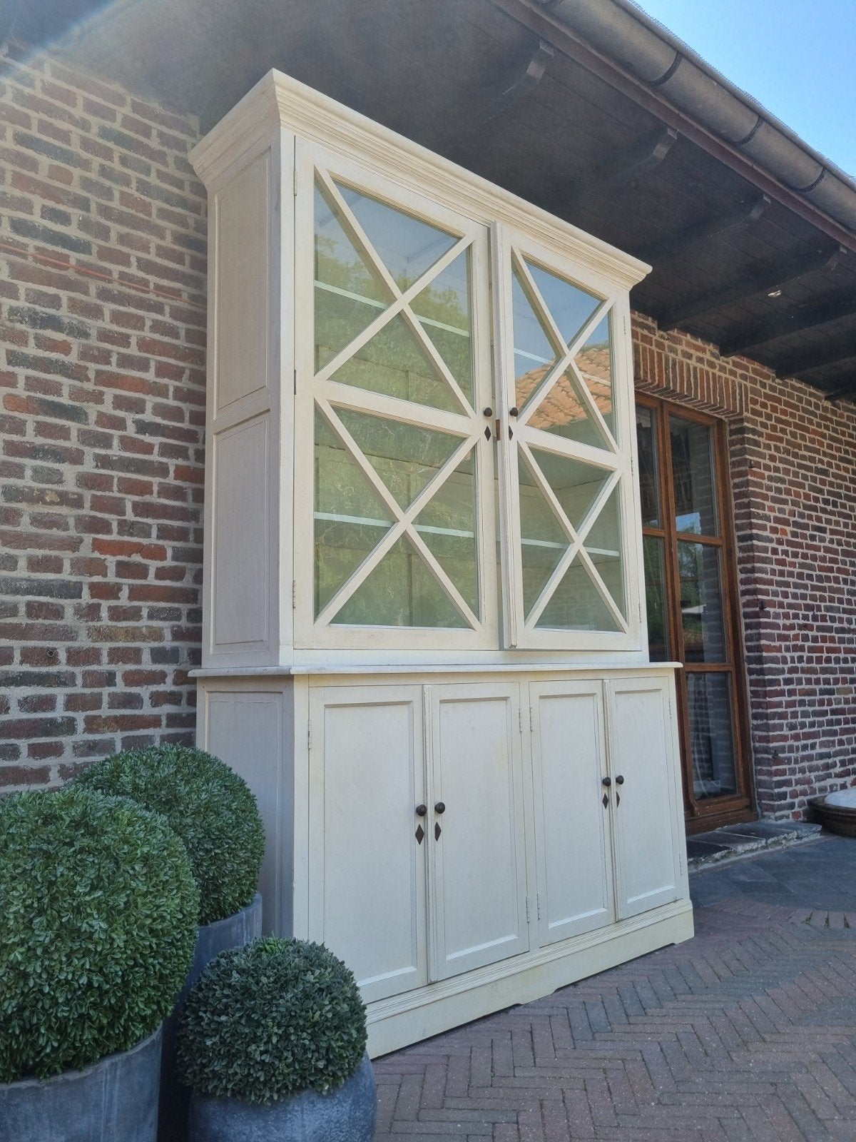 Eiken buffetkast/vitrinekast GRATIS LEVERING, Huis en Inrichting, Ophalen, Landelijk, 50 tot 75 cm, Gebruikt
