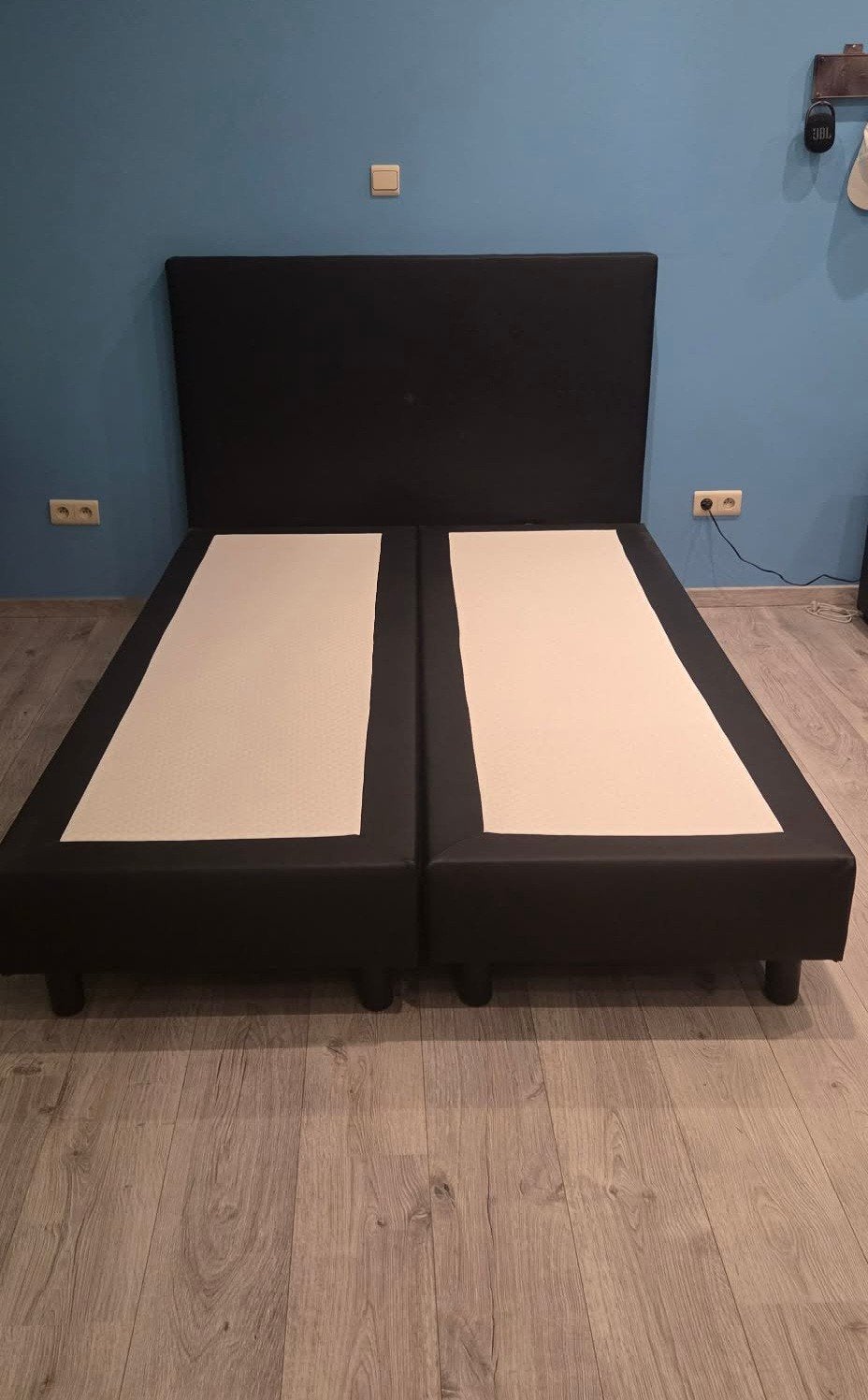 Twee persoonsbed kleur zwart, Huis en Inrichting, Ophalen, Gebruikt, Tweepersoons, 140 cm