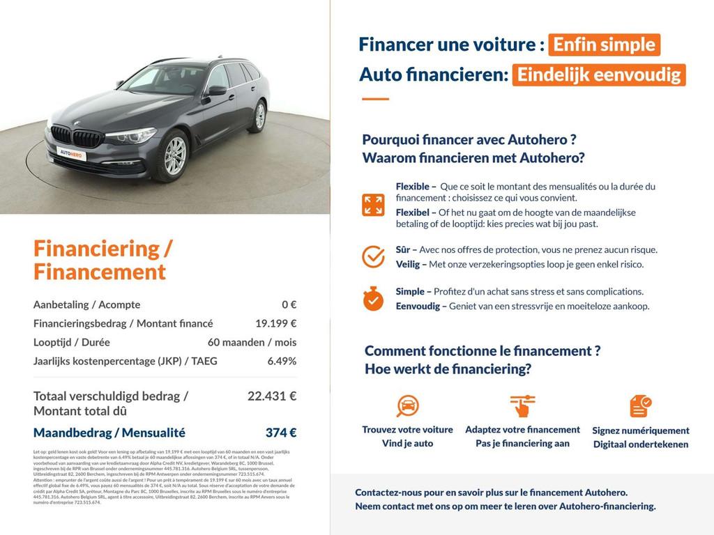 BMW 5 Serie 518 518d Luxury (année de construction 2019), Autos, BMW, Cuir, Noir, 5 portes, 152 g/km