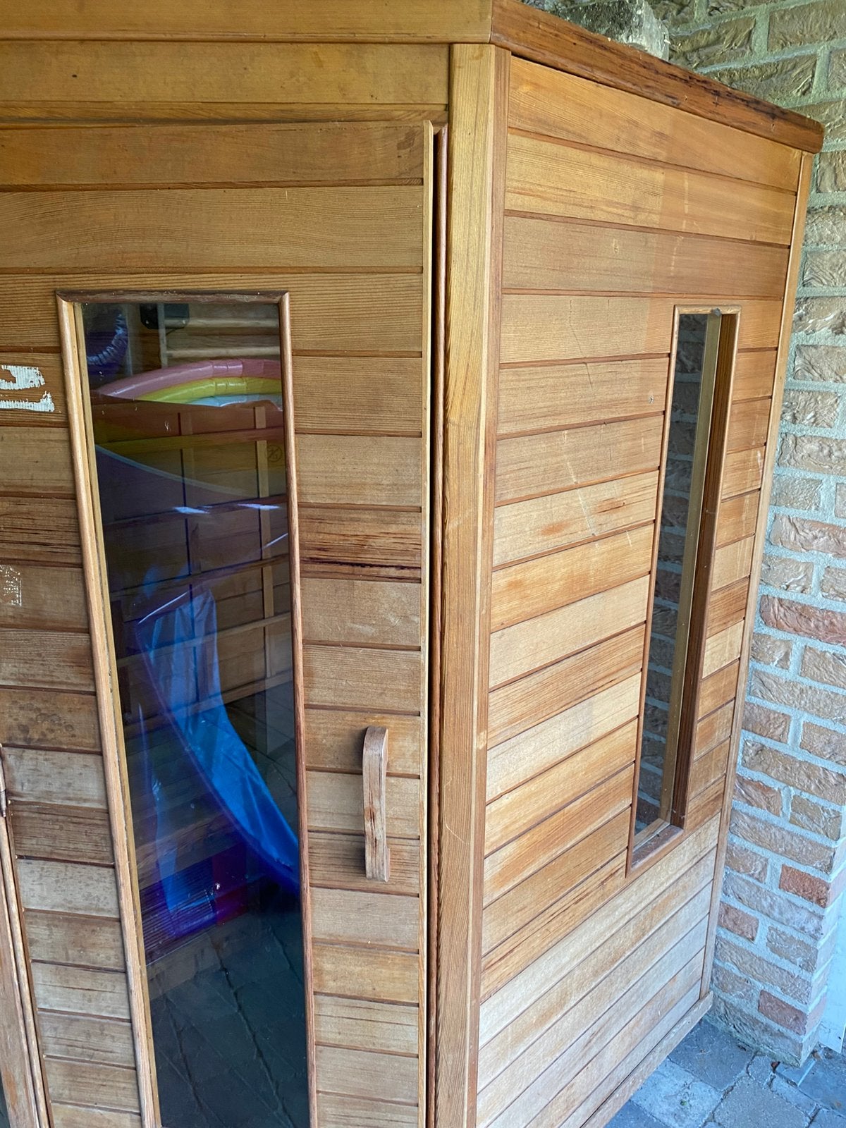 Zeer degelijke infraroodsauna mer stoomfunctie in ceder, Sport en Fitness, Sauna, Ophalen, Zo goed als nieuw