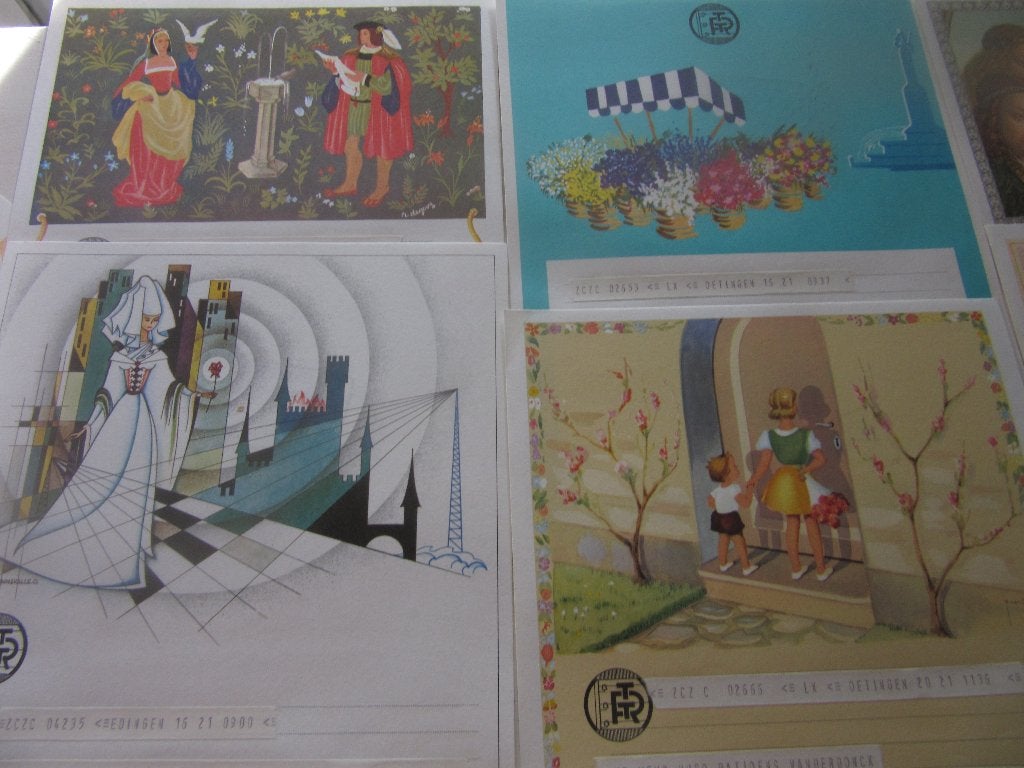 Telegram RTT  gelukwensen 11 diverse artistieke illustraties, Antiek en Kunst, Ophalen of Verzenden