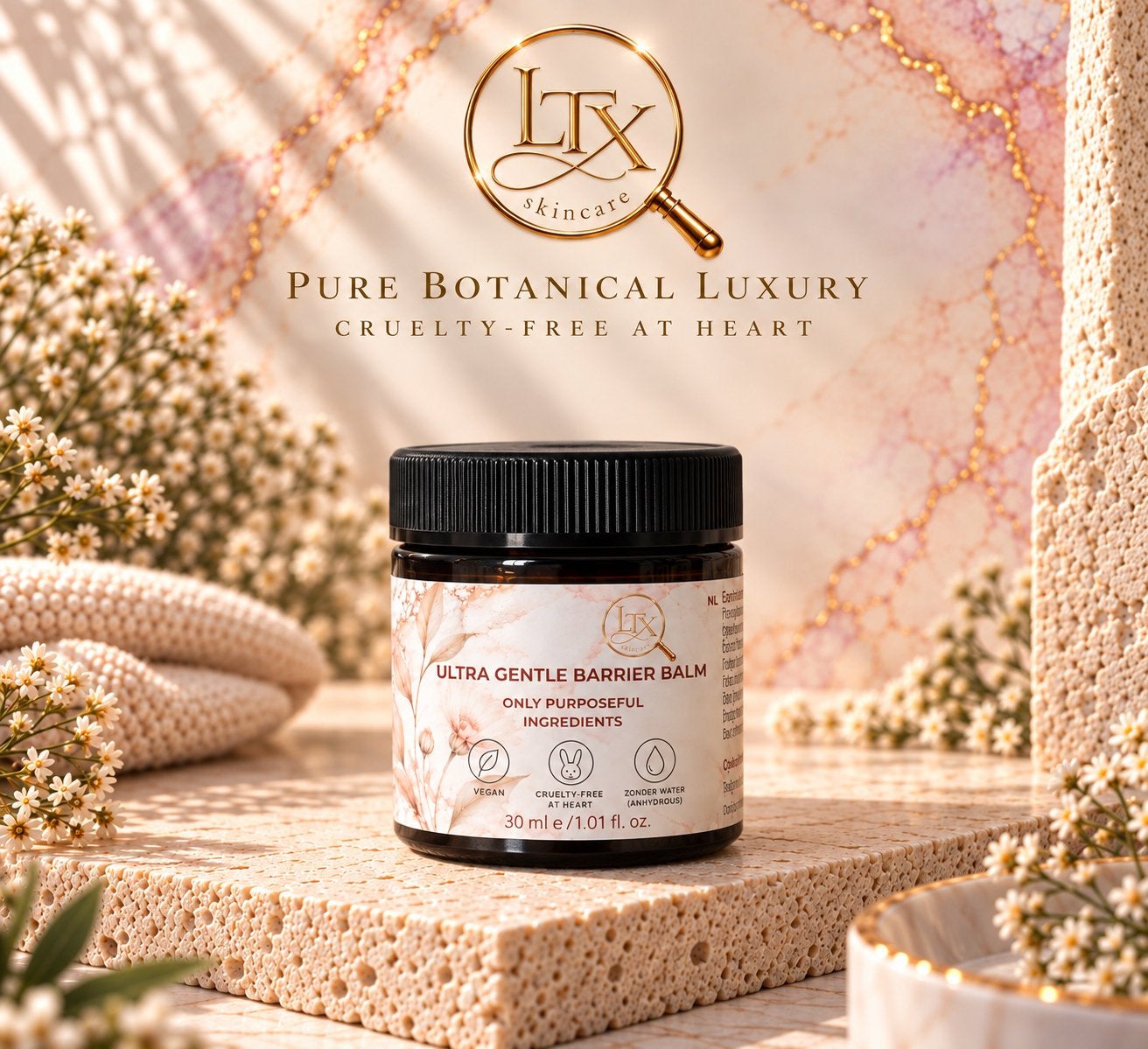 LTX Skincare Ultra Gentle Barrier Balm 30ml, Handtassen en Accessoires, Ophalen of Verzenden, Nieuw, Gehele gezicht, Verzorging