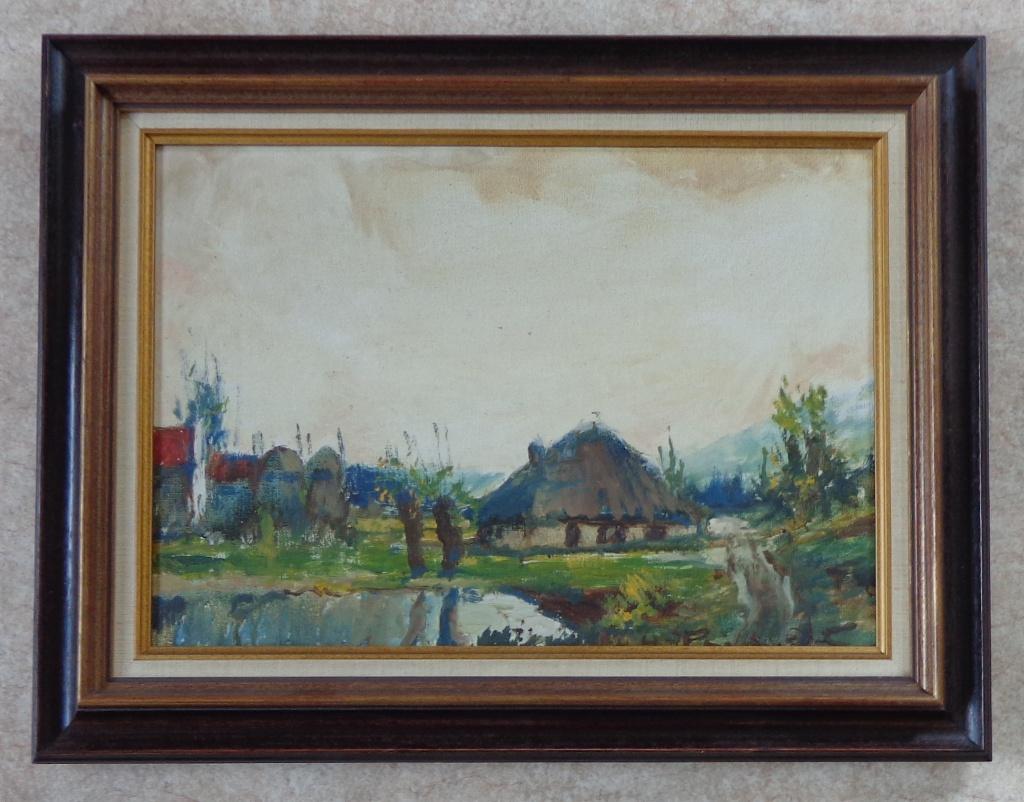 HENRI-JOSEPH PAUWELS / BOERDERIJ / OLIEVERF / 44x57cm KADER, Ophalen of Verzenden
