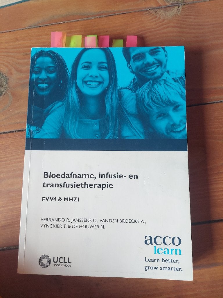 Bloedafname, infusie- en transfusietherapie UCLL VPK, Enlèvement ou Envoi, Comme neuf, Enseignement supérieur professionnel, Acco