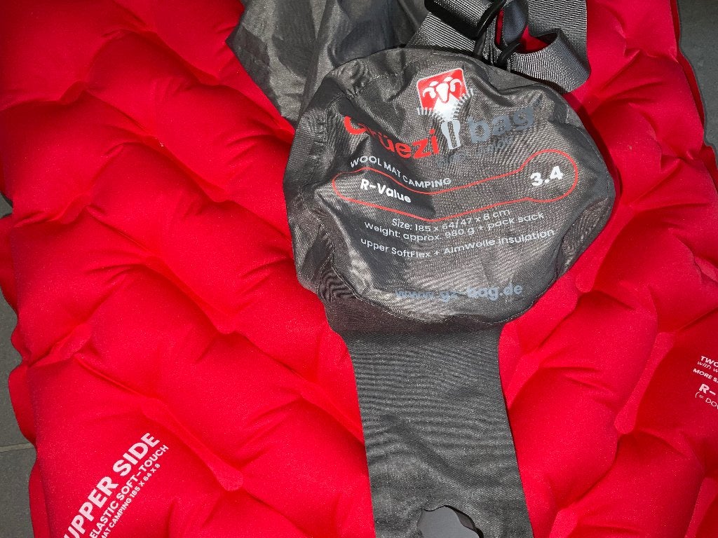 Gruezibag downwool mat camping, Caravanes & Camping, Matelas pneumatiques, Enlèvement, Comme neuf, 1 personne