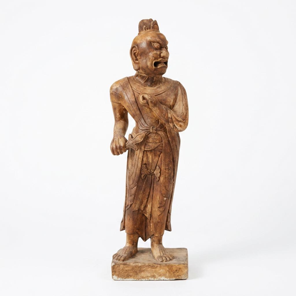 Aziatische sculptuur H66cm in zwaar steenachtig materiaal, Antiek en Kunst, Ophalen