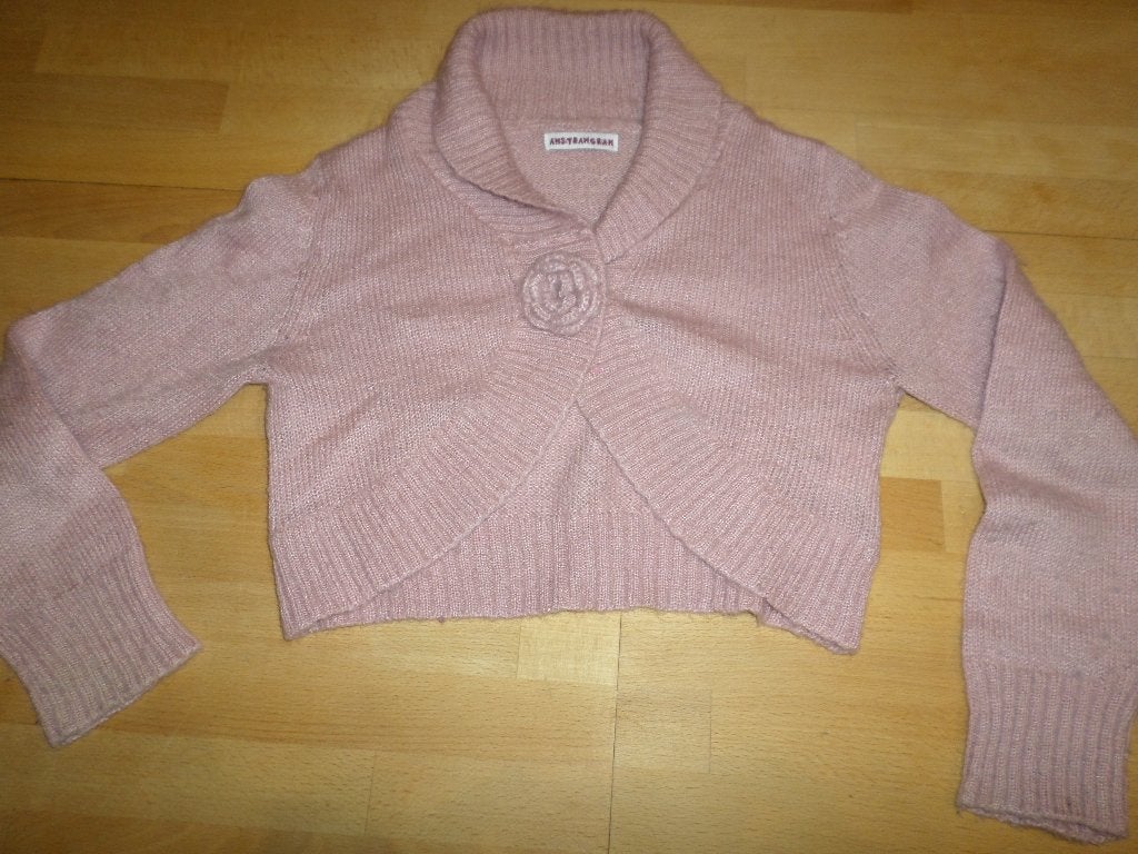 joli boléro rose : taille 134, Enlèvement ou Envoi, Utilisé, Fille, Pull ou Veste