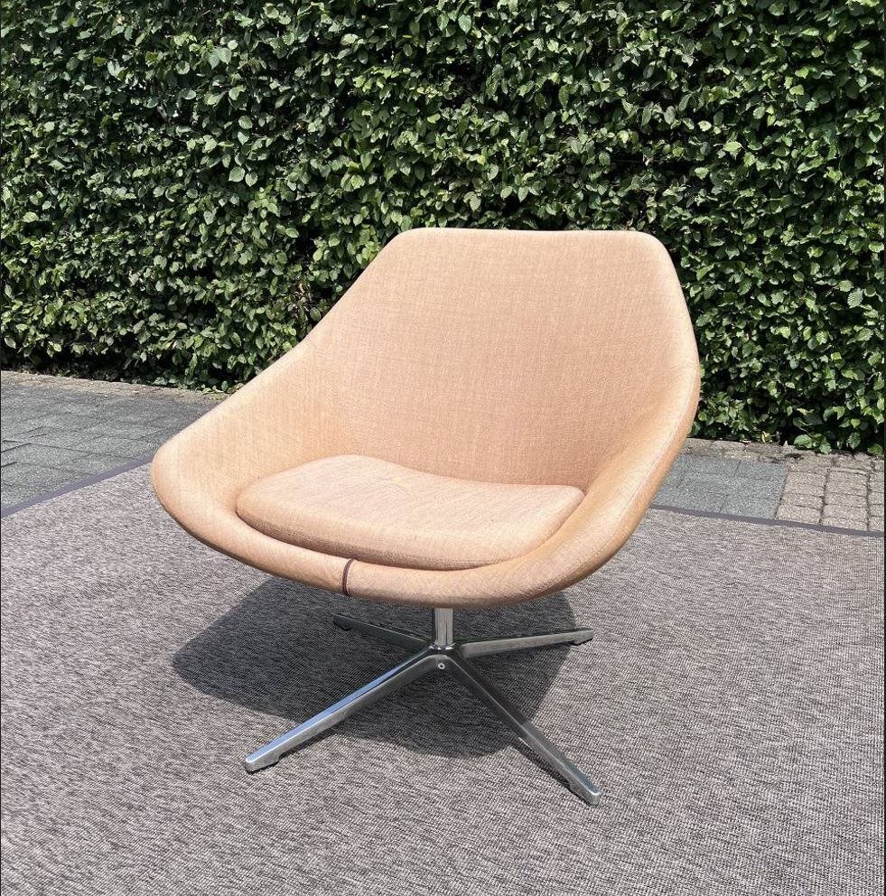 Allermuir Open A640 design fauteuil - Pearson Lloyd - Taupe, Huis en Inrichting, Fauteuils, Gebruikt, Metaal, Stof, 75 tot 100 cm