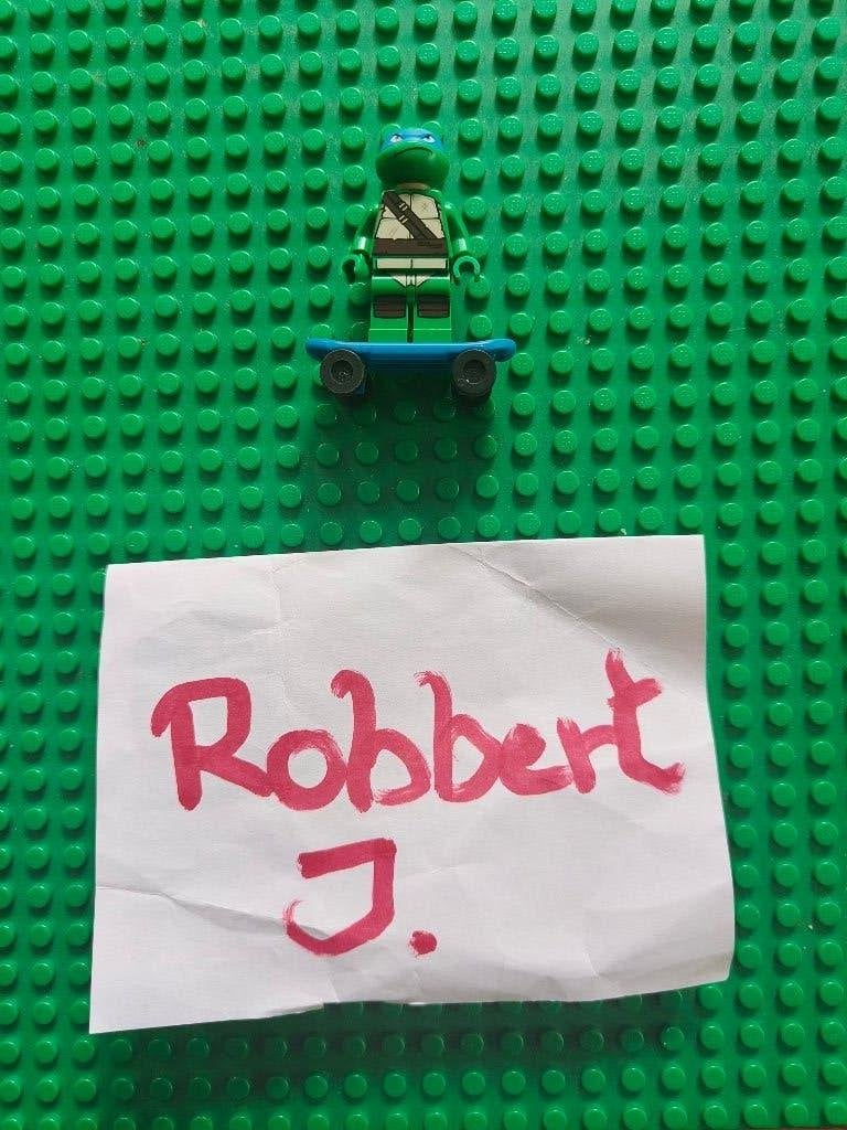 LEGO minifiguur TMNT Leonardo + skateboard tnt009, Marvel, Lego, Ophalen of Verzenden, Zo goed als nieuw