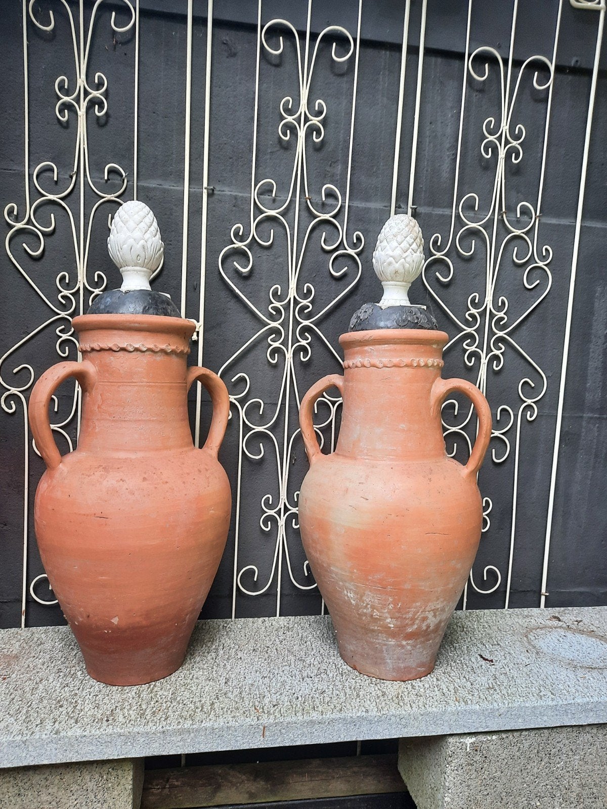 oude terracotta vazen, Ophalen