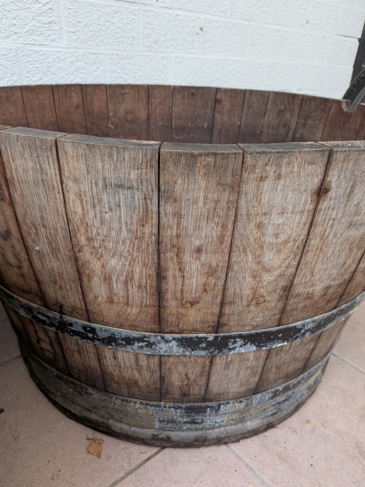 half wijnvat, Ophalen, Gebruikt, Hout