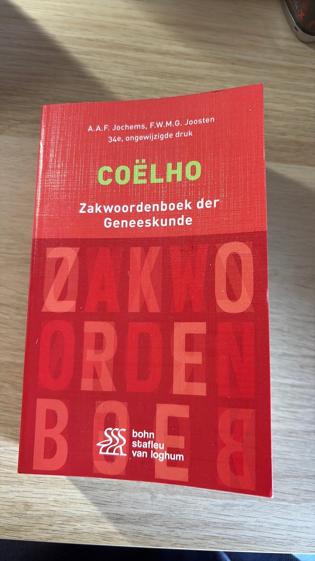 F.W.M.G. Joosten - Coëlho Zakwoordenboek der Geneeskunde, Ophalen, Zo goed als nieuw, Hogeschool, F.W.M.G. Joosten; A.A.F. Jochems