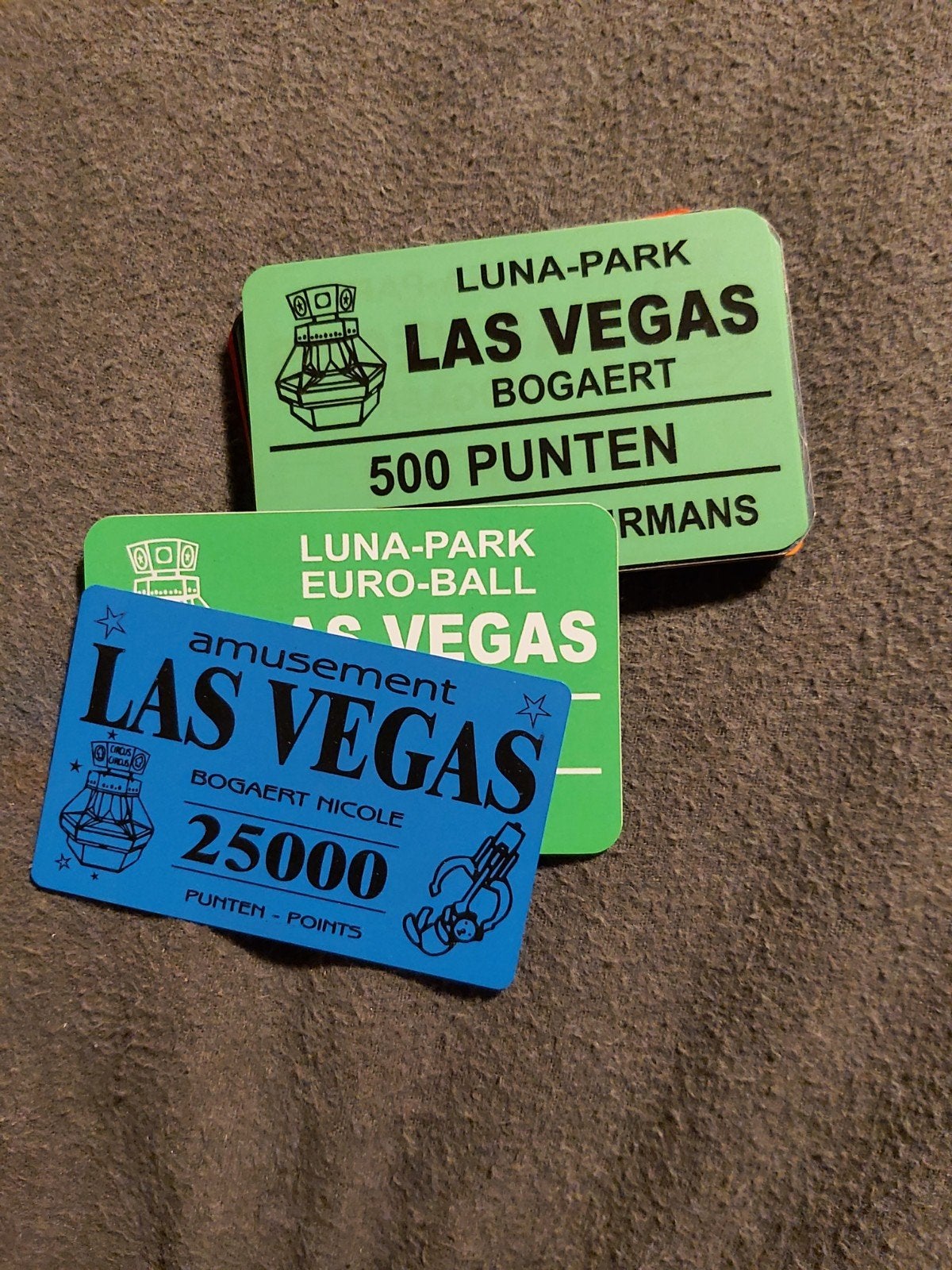 Las Vegas kaarten voor op de kermis, Ophalen