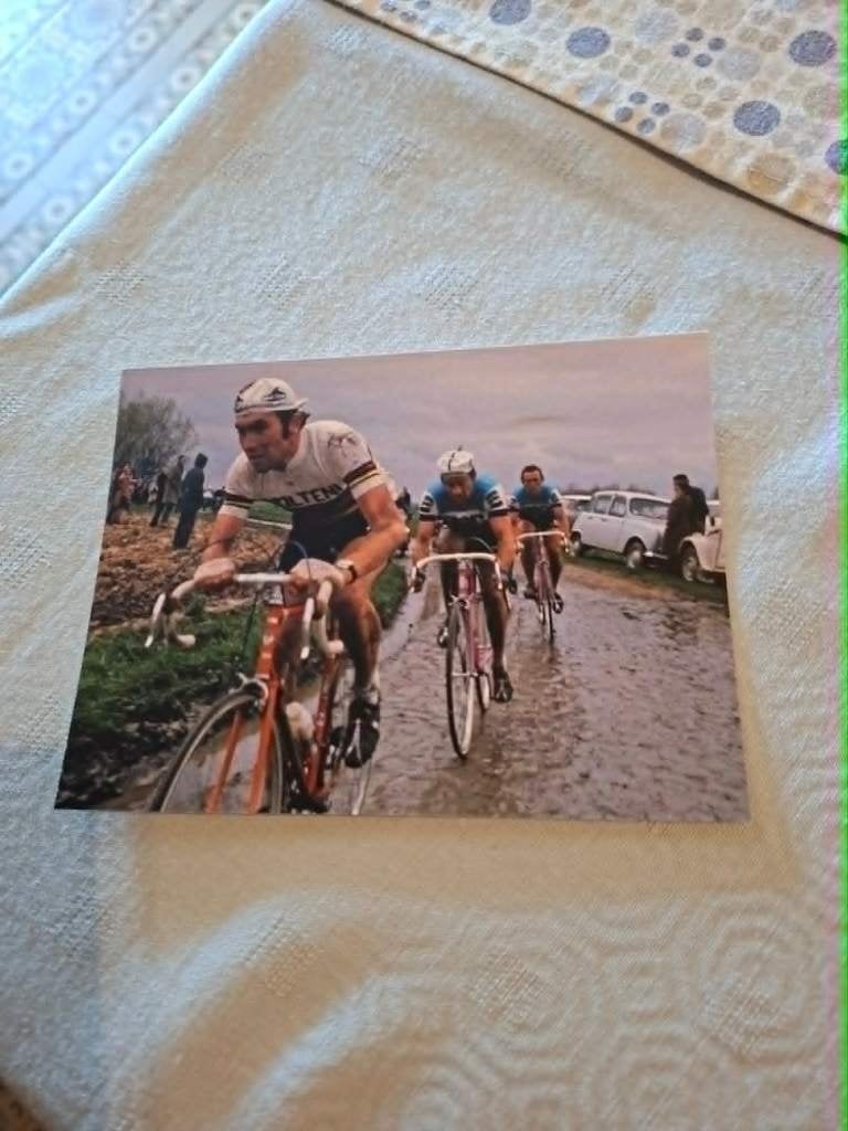 Foto (Repro) Eddy Merckx / Molteni/Parijs-Roubaix, Verzamelen, Ophalen of Verzenden, Zo goed als nieuw, Poster, Plaatje of Sticker
