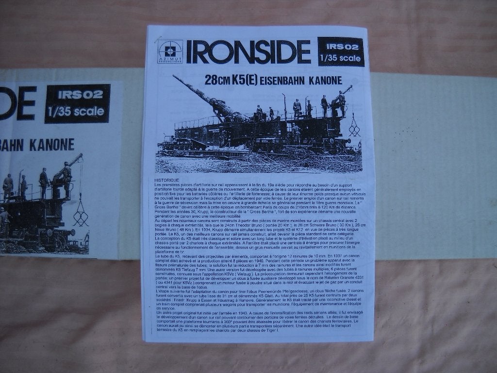 Canon ferroviaire K5 en kit Ironside à l'échelle 1/35, Neuf, Autres marques, Enlèvement ou Envoi, Autres types