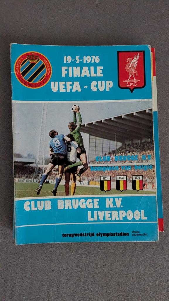 Programmaboekje Club Brugge - Liverpool 19/05/1976, Sport en Fitness, Voetbal, Ophalen of Verzenden, Gebruikt