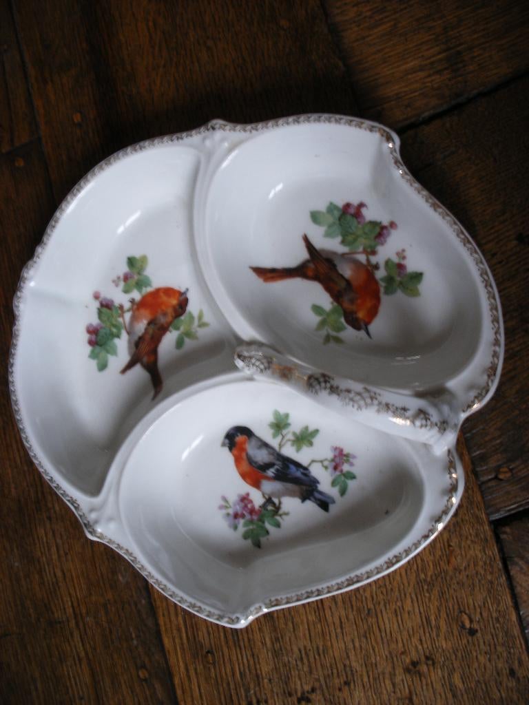 Présentoir ancien à oiseaux en porcelaine, Enlèvement ou Envoi