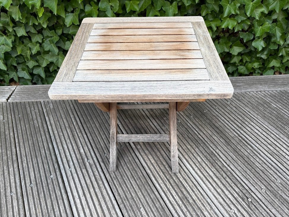 Teakhouten bijzettafeltje, Ophalen, Minder dan 45 cm, Minder dan 55 cm, Gebruikt