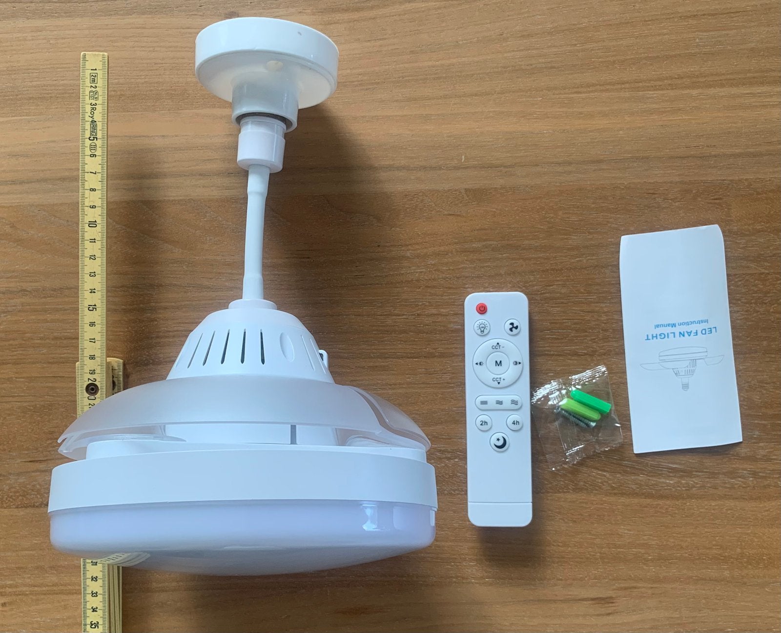 Lampe (blanc/chaud/ variable) et ventilation (3 vitesses), Maison & Meubles, Enlèvement, Blanc, Comme neuf, Dimmable