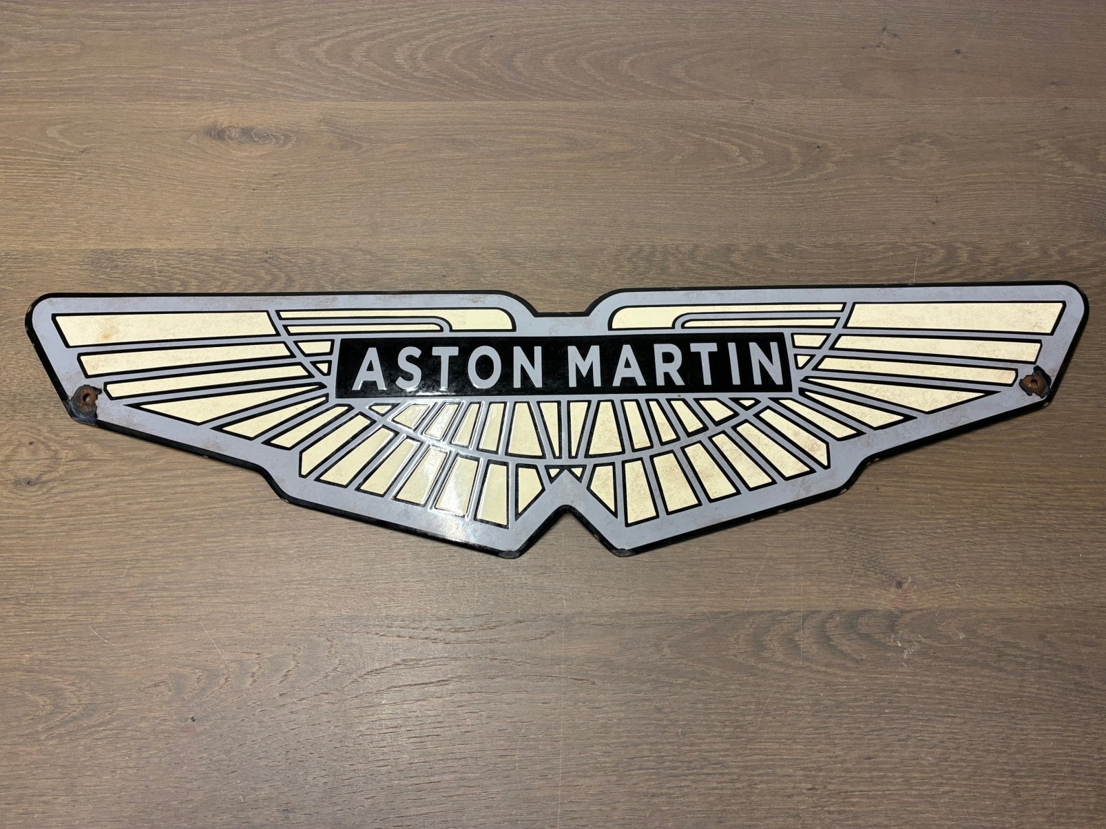 Emaille reclamebord Aston Martin, Ophalen of Verzenden, Gebruikt, Reclamebord