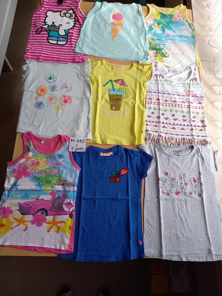 Nieuwstaat groot pakket t-shirts maat 110 meisje, Kinderen en Baby's, Kinderkleding | Maat 110, Blue seven, Meisje, Ophalen of Verzenden