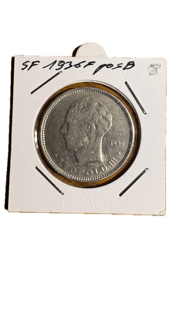 LEOPOLD III: 5 FRANCS 1936F positie B (2), Ophalen of Verzenden