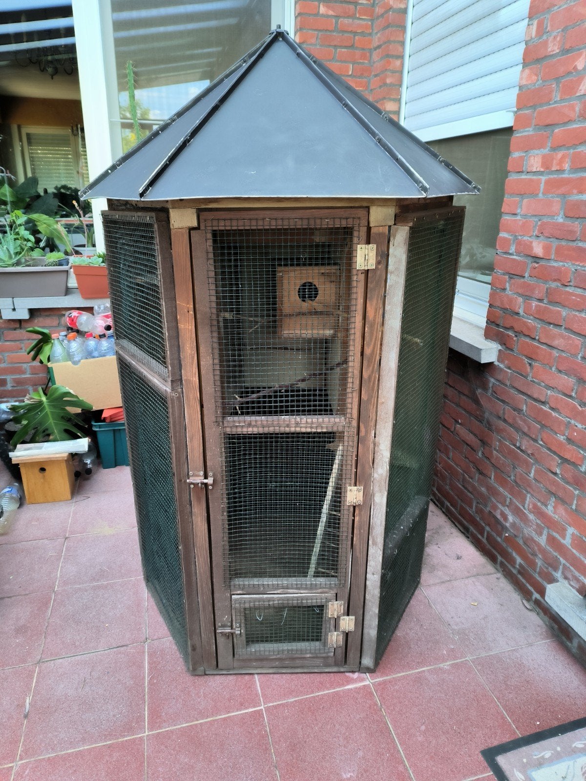 Buitenvolière vogelkooi buiten, Animaux & Accessoires, Oiseaux | Cages & Volières, Utilisé, Cage à oiseaux, Bois, Enlèvement