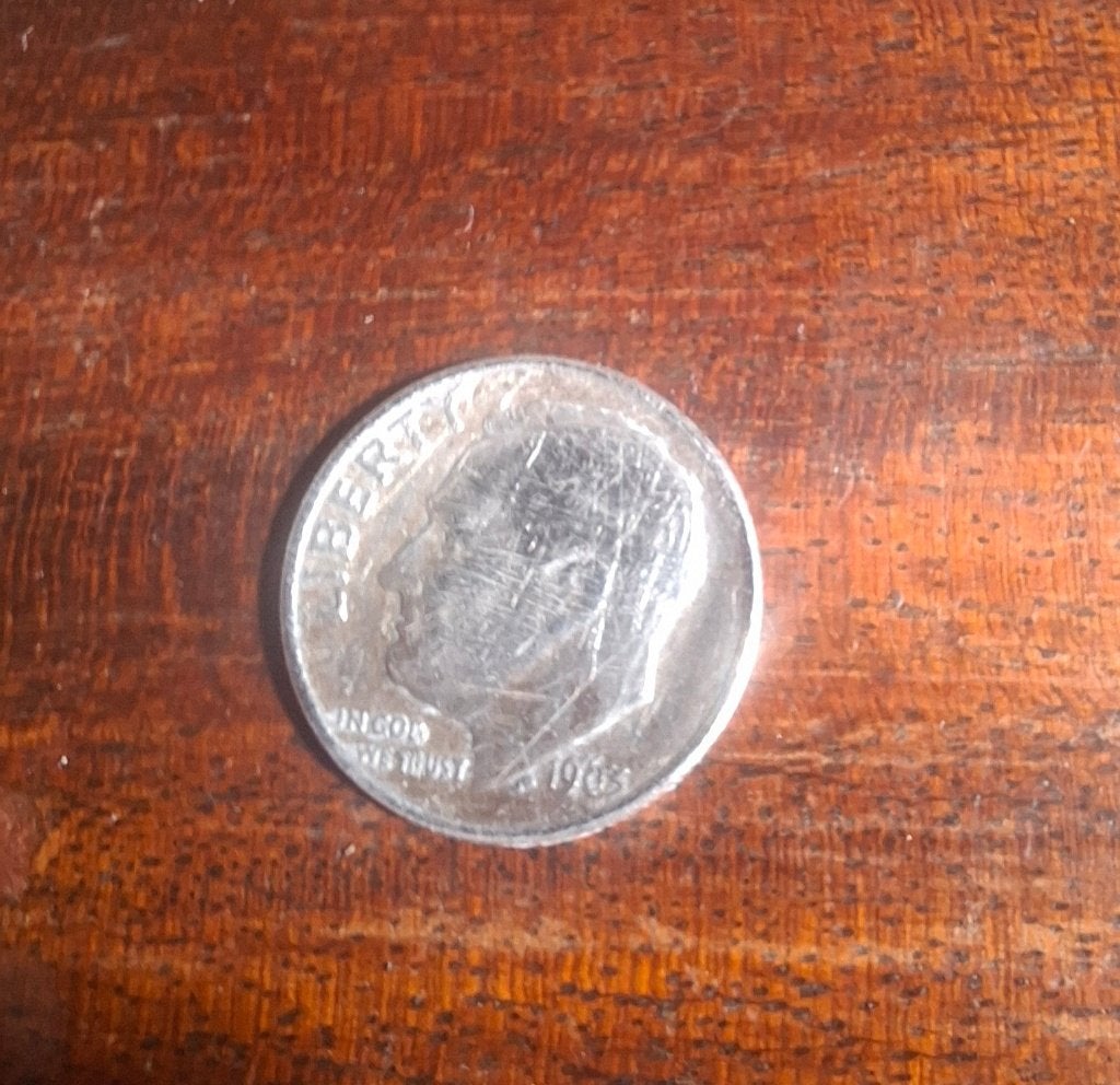 Zilveren one dime 1963 (mindere staat), Postzegels en Munten, Ophalen, Losse munt, Zilver