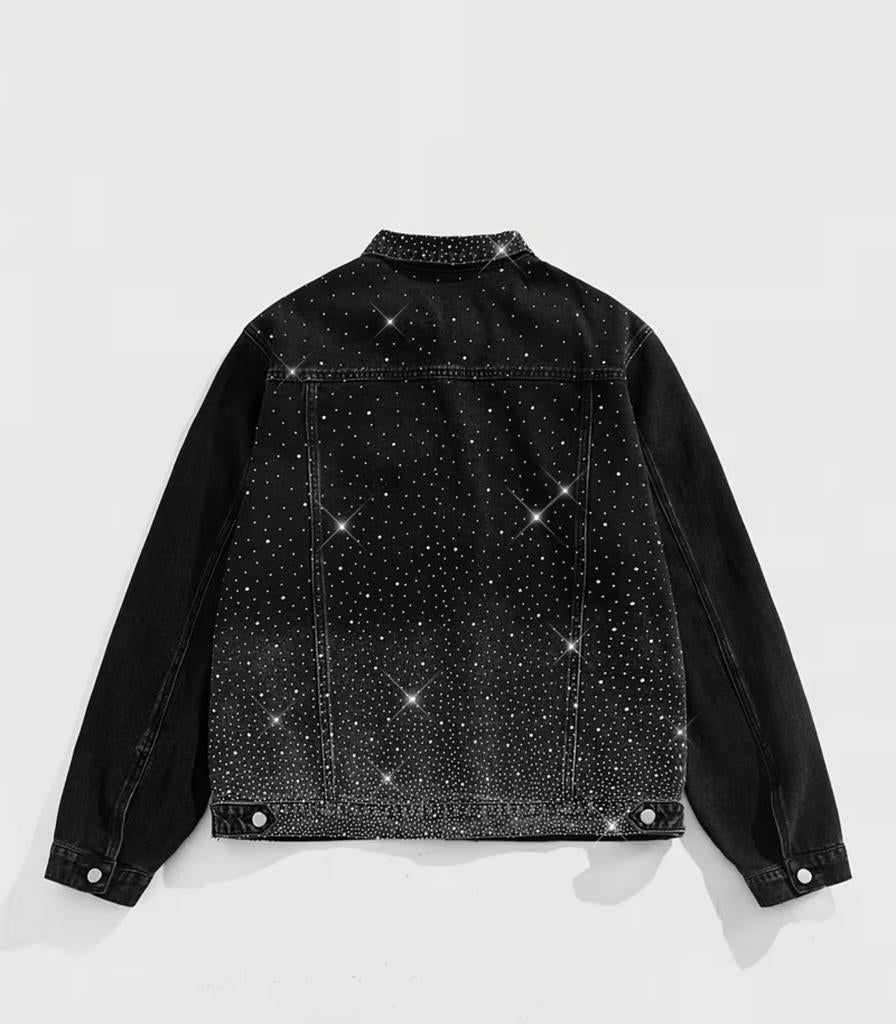 Heavy Duty Starry Sky Hot Drill spijkerjack voor heren, M, Maat 38/40 (M), Zwart, Nieuw, Ophalen of Verzenden