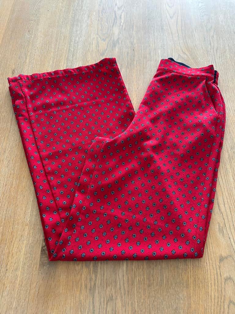 Rode palazzo broek print brede pijpen Mango maat XS, Kleding | Dames, Broeken en Pantalons, Ophalen of Verzenden, Zo goed als nieuw