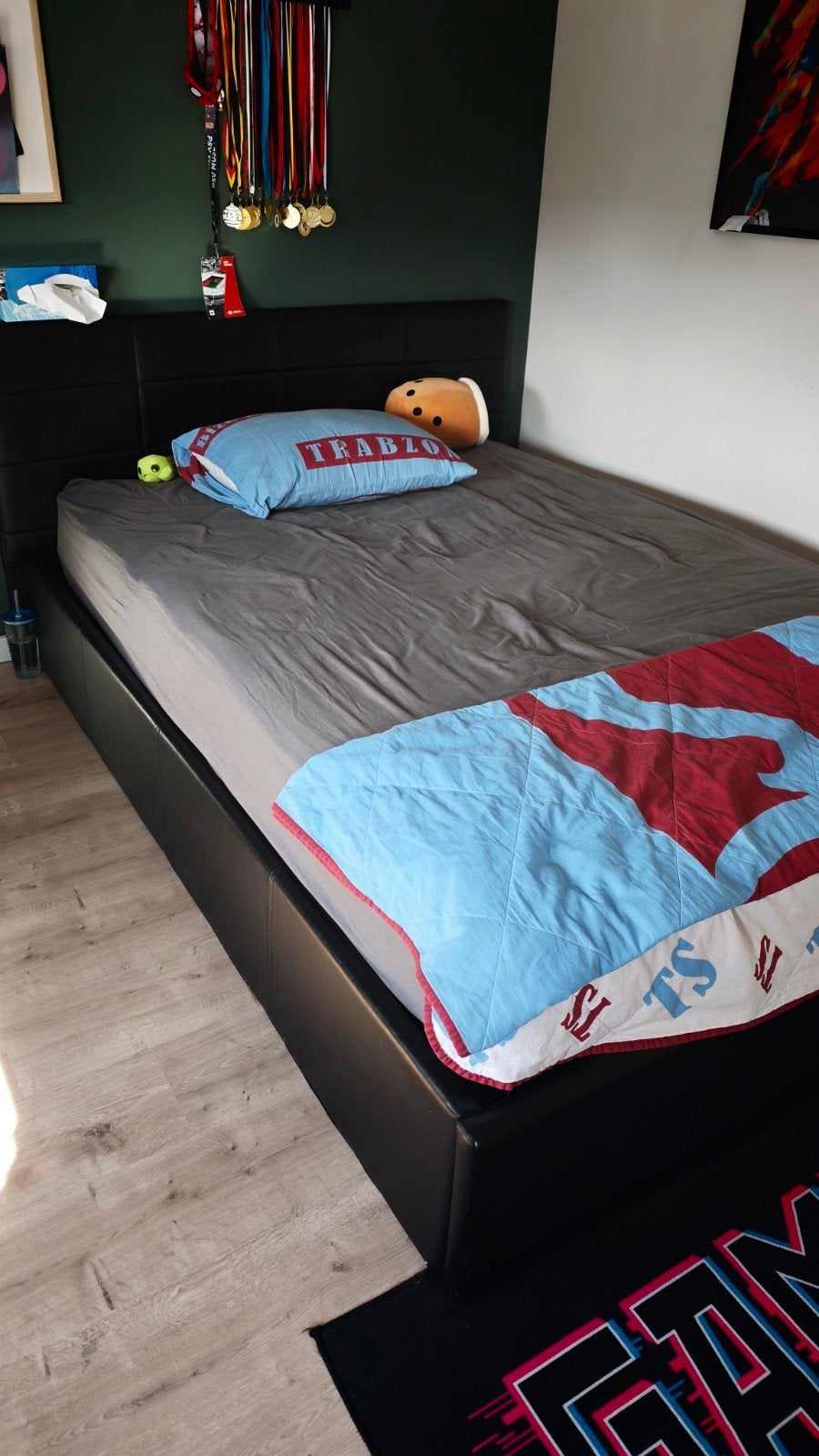 bed met opbergruimte 140x200 (zonder matras), Enlèvement, Noir