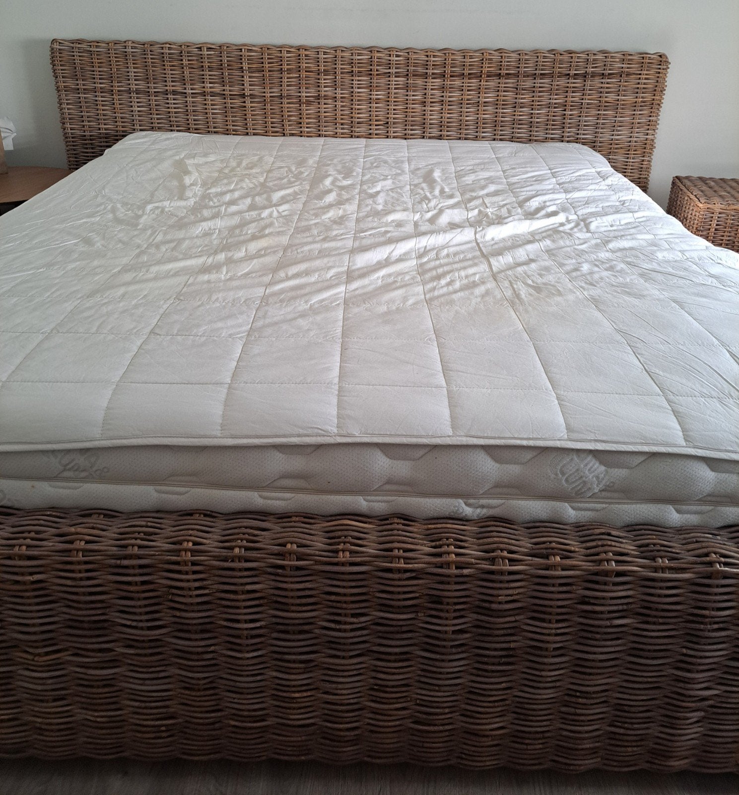bedframe rattan 180x200, Huis en Inrichting, Ophalen, Gebruikt, Tweepersoons, Landelijk