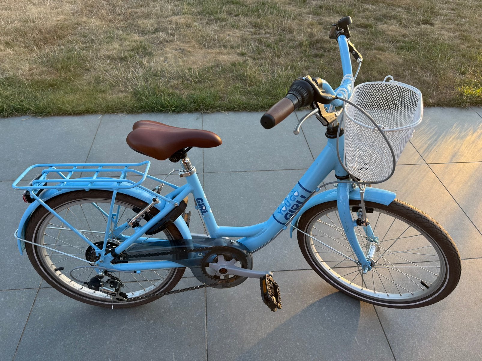 Meisjesfiets You go girl - blauw - 20 inch, Ophalen, Gebruikt, Velgrem, Handrem