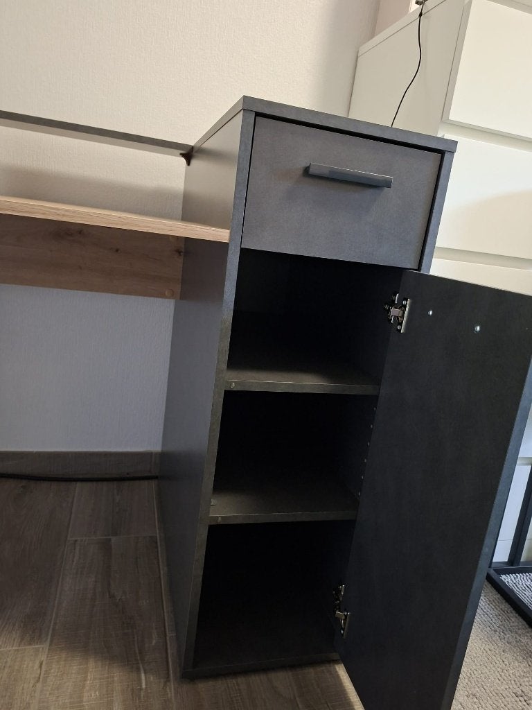 Bureau, Zwart, 120 cm, Hout, Zo goed als nieuw