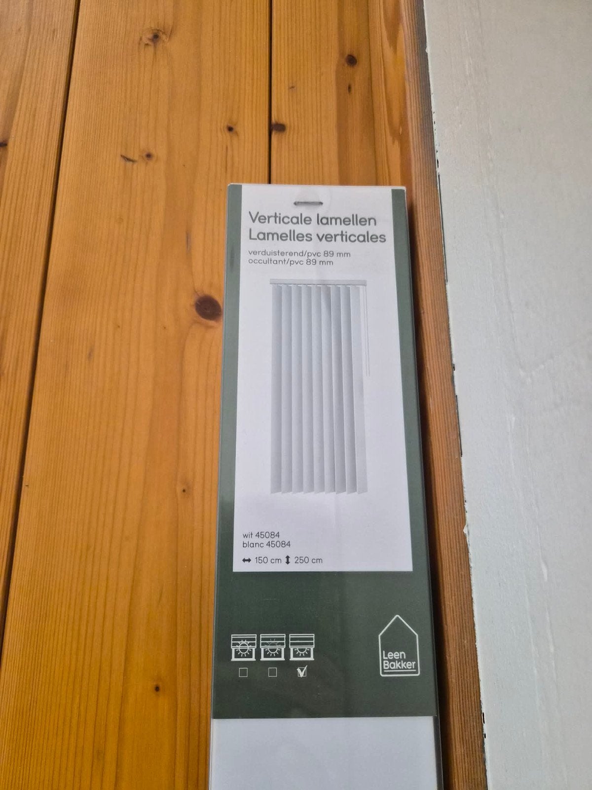 Verticale lamellenset met installatiemateriaal H250/B150, Ophalen, Wit