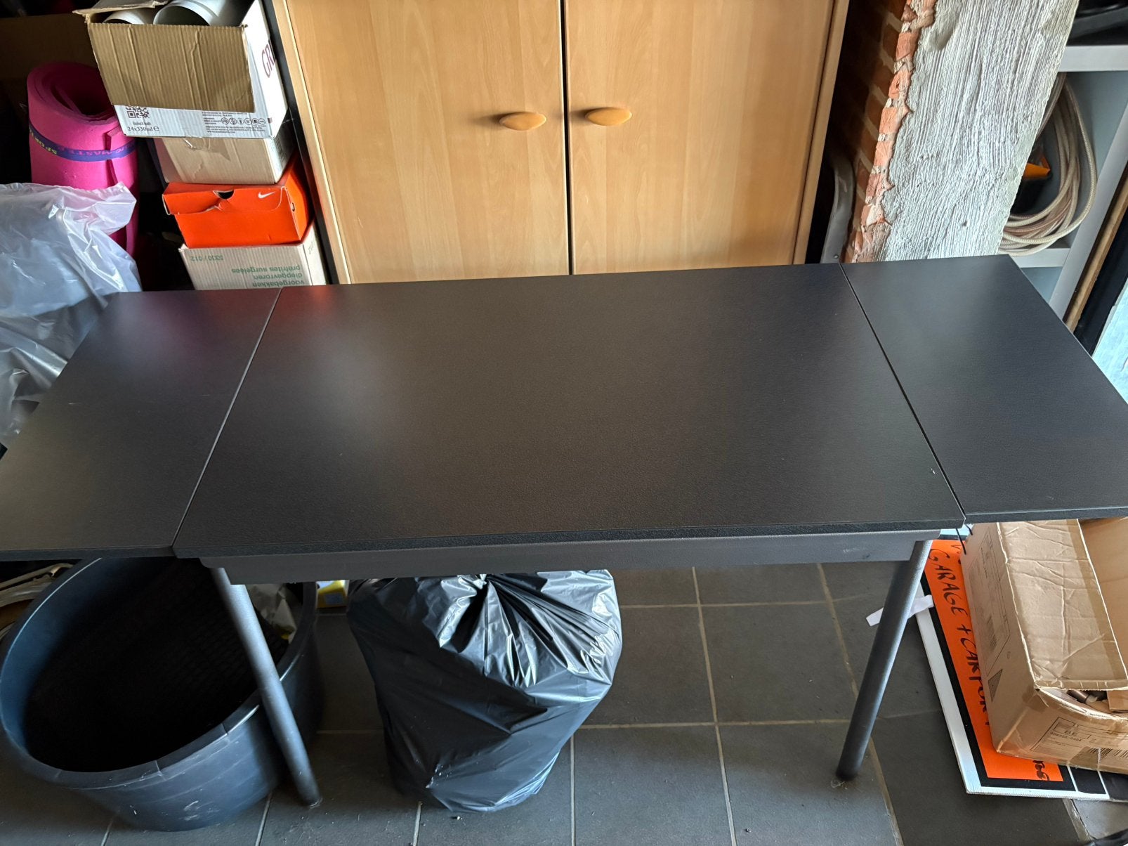 Te koop uittrek bare tafel can Ikea zwart 110 tot 175, Enlèvement, Comme neuf