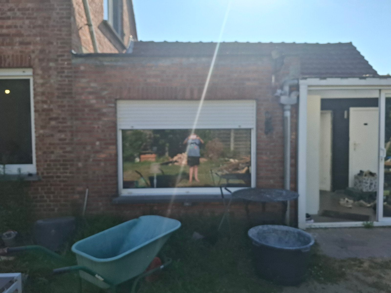 Vast raam -pvc-dubbel beglazing- met rolluik, Ophalen, Gevelraam of Ruit, Gebruikt, 120 tot 160 cm