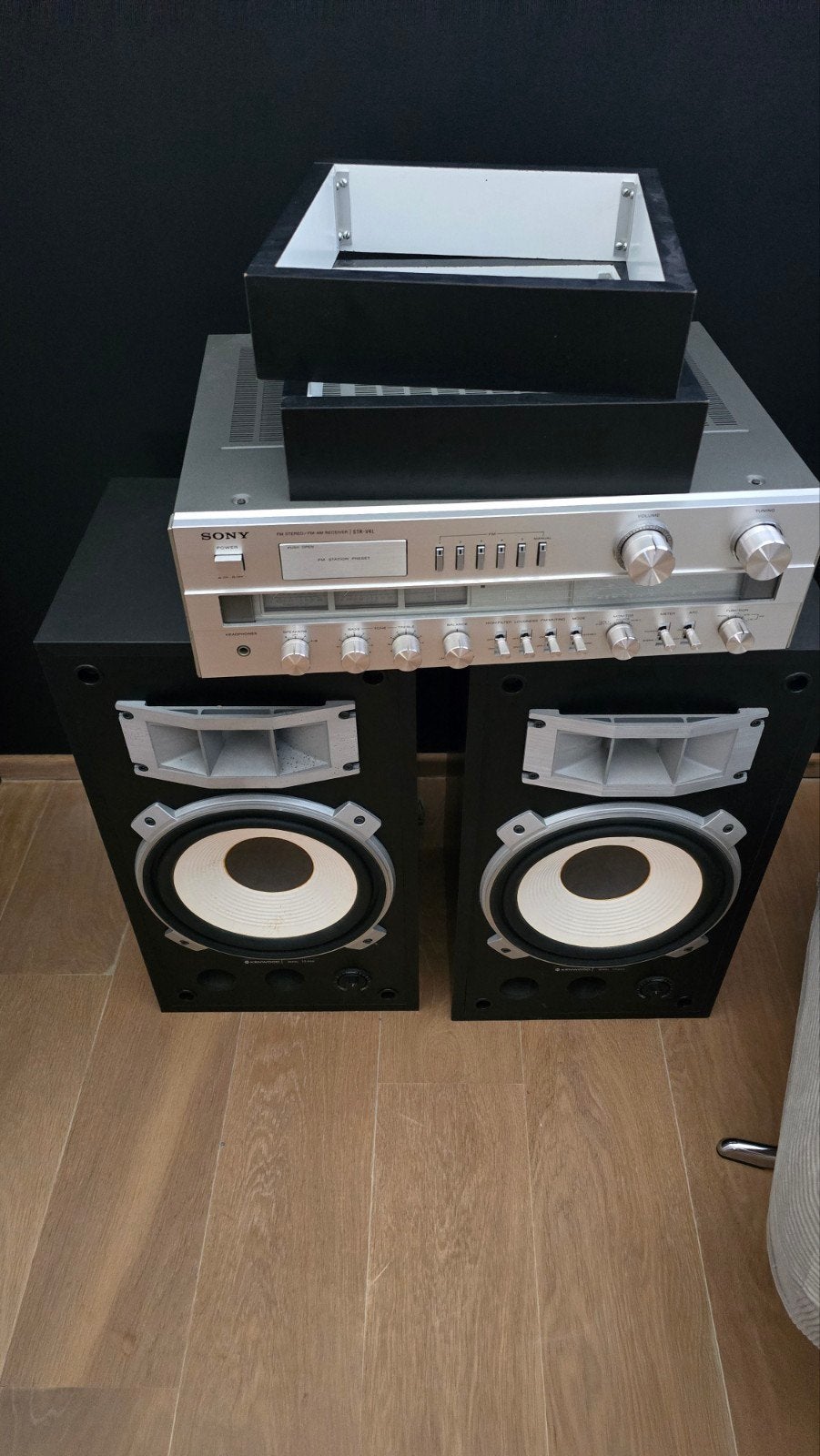 Haut-parleurs vintage Sony STR-V4L + Kenwood LS-660, Haut-parleurs, Enlèvement, Utilisé, Composants en vrac