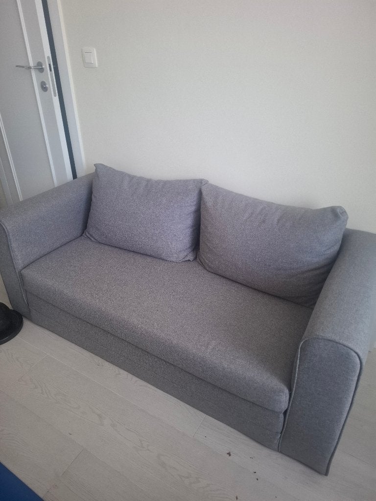 Canapé lit gris, Ophalen, 150 tot 200 cm, Tweepersoons, Zo goed als nieuw