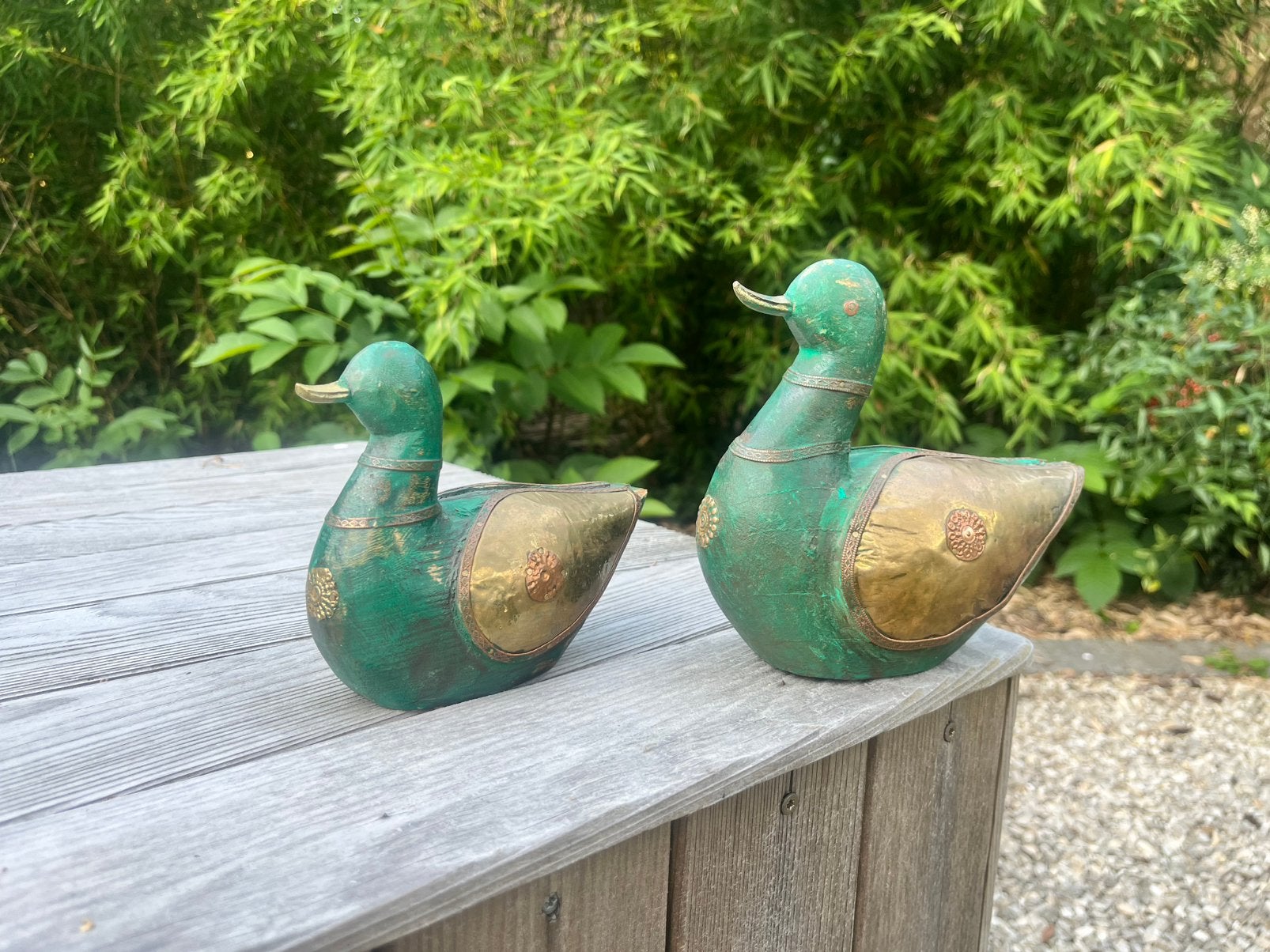 Set van 2 handgemaakte houten eenden, Enlèvement ou Envoi, Comme neuf