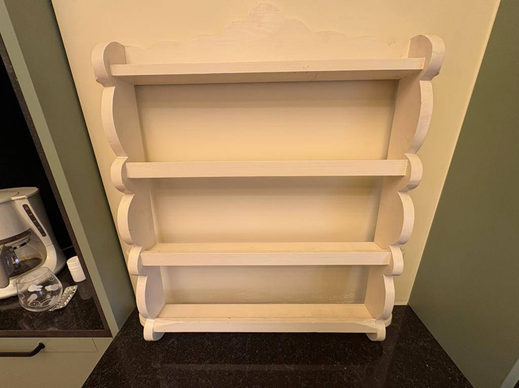 Kruidenrek in massief hout, Huis en Inrichting, Ophalen, Gebruikt, Wit, 50 tot 100 cm