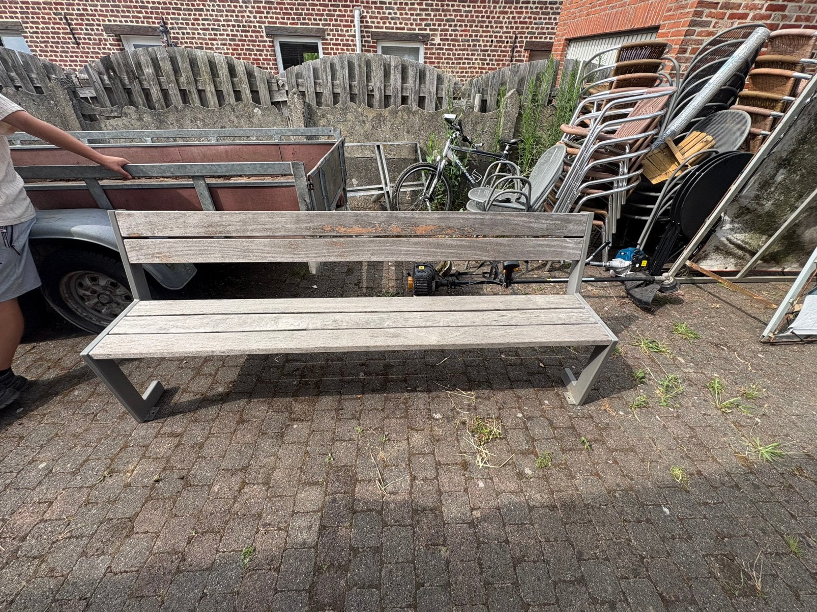 Teak banken, Tuin en Terras, Ophalen, Zo goed als nieuw