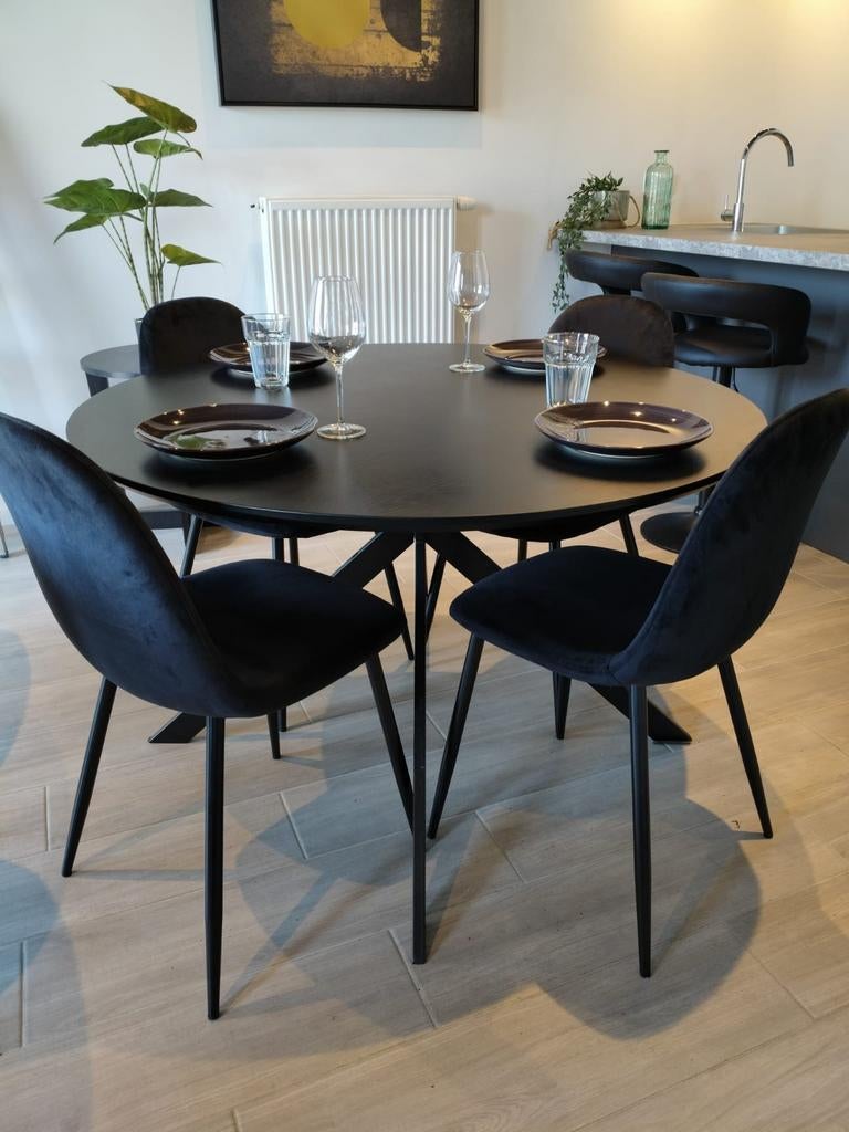Ronde tafel met 4 stoelen, Huis en Inrichting, Ophalen, Rond