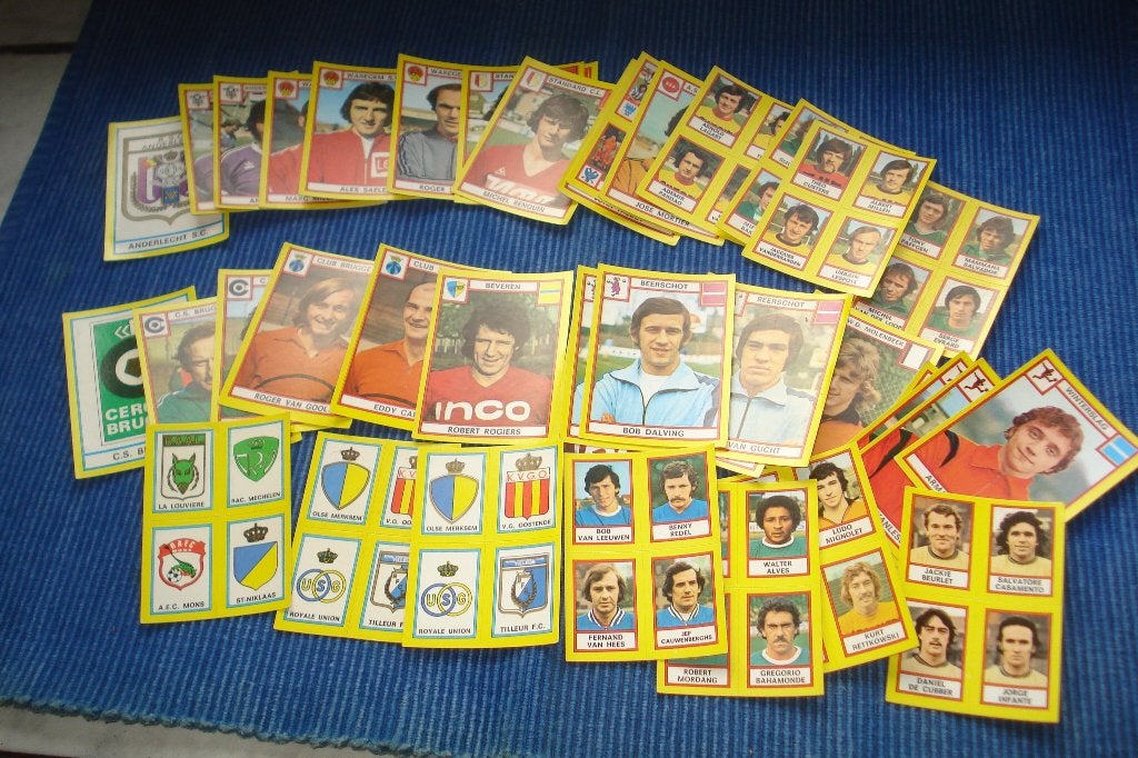 Lot de 42 stickers panini football Belge 1975, Enlèvement ou Envoi, Comme neuf, Plusieurs autocollants
