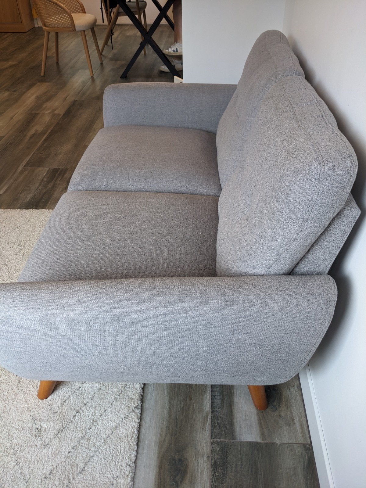 Canapé 2 places, Maison & Meubles, Canapés | Salons, Utilisé, Banc droit, Deux personnes, Moins de 150 cm, 75 à 100 cm, Bois, Tissus
