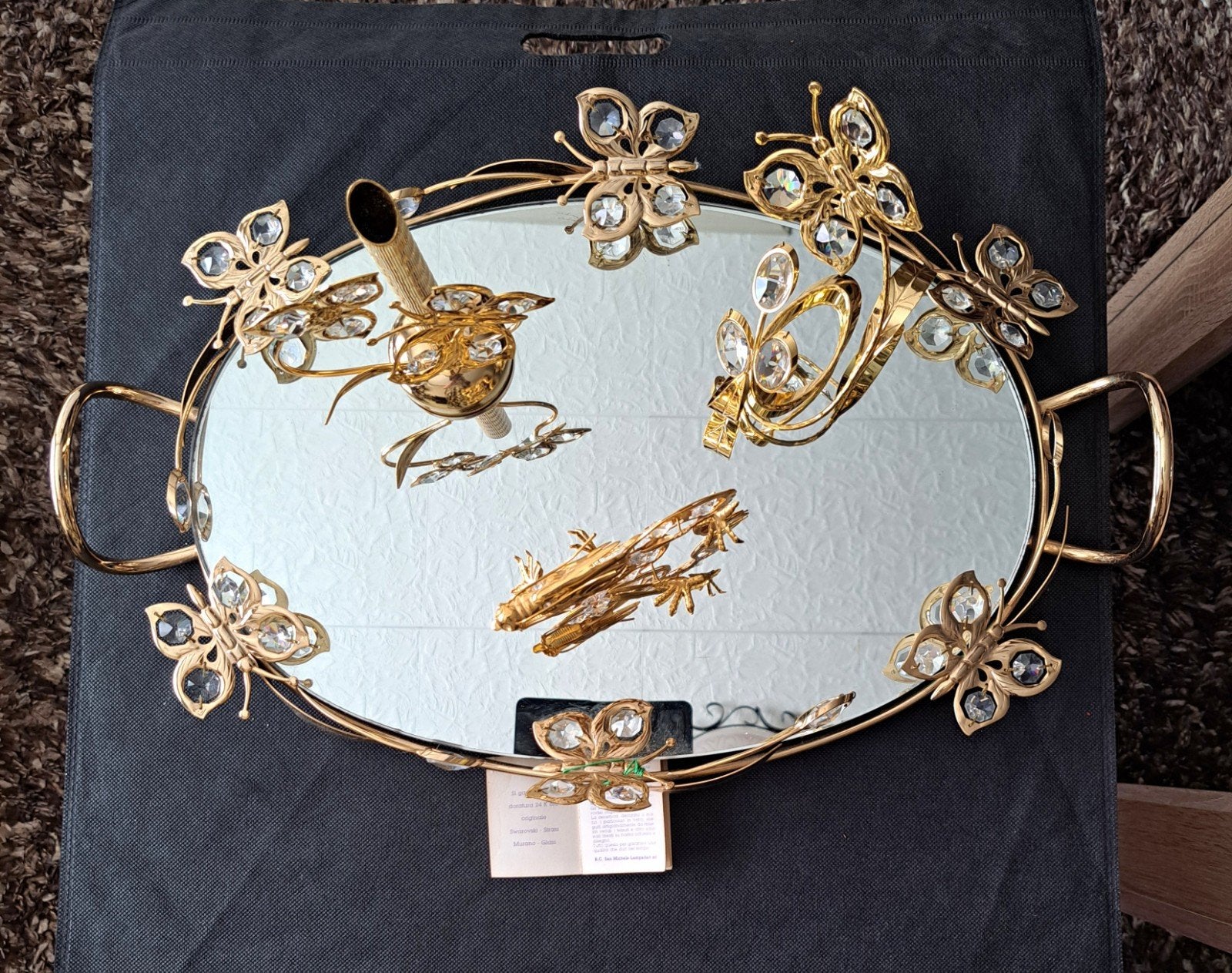 plateau  swarovski en 3 beeldtjes. ,ophalen Ekeren, Verzamelen, Swarovski, Ophalen