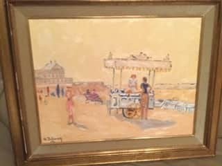 Peinture à l'huile sur le thème de la mer de H.Dubourg, Antiquités & Art, Enlèvement
